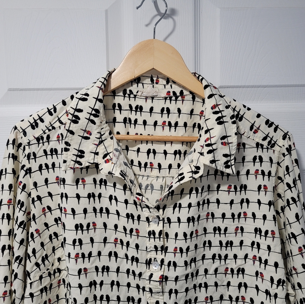 Jane and Delancey Tunic Top Shirt Blouse Size 2X Bird on a Wire Roll Tab Sleeve - Picture 3 of 16
